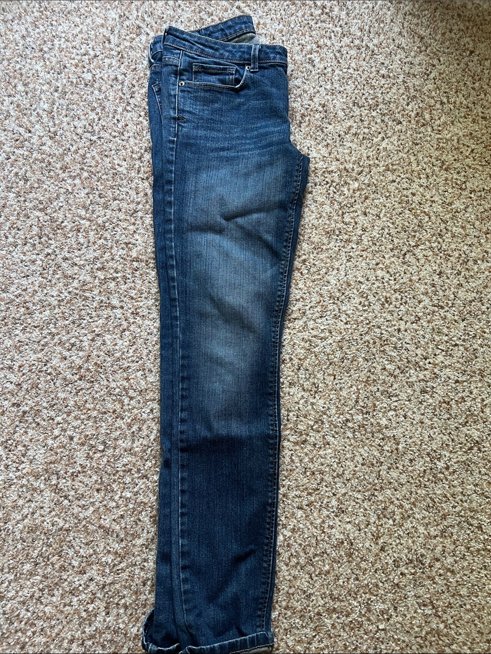 Aeropostale Ultra Skinny Dark Blue Denim Jeans with Tan Stitching
